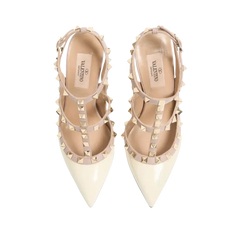Valentino Patent Rockstud Caged Pump 100mm Poudre