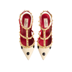 Valentino Rockstud Pump With Plus De Pois Embroidery 100mm Butter