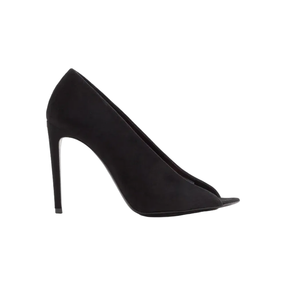 Valentino Open Toe Révélé Suede Pumps 105mm Black