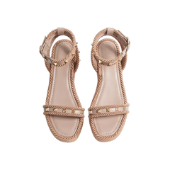 Valentino Rockstud Flatform Sandal In Calfskin 45mm Poudre