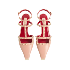 Valentino Rockstud Court Shoes In Kid Leather 40mm Phard