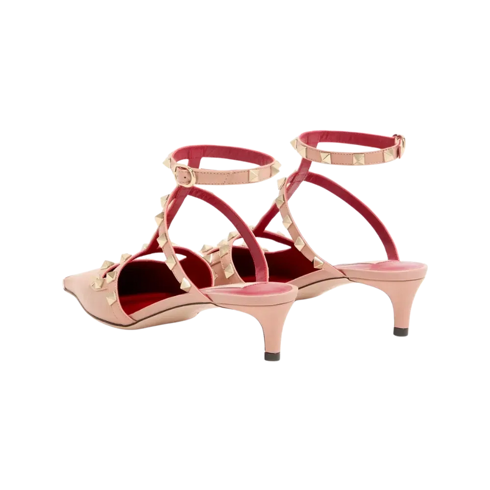 Valentino Rockstud Court Shoes In Kid Leather 40mm Phard