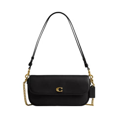 Coach Brook Flap Chain Bag in Brass Black
