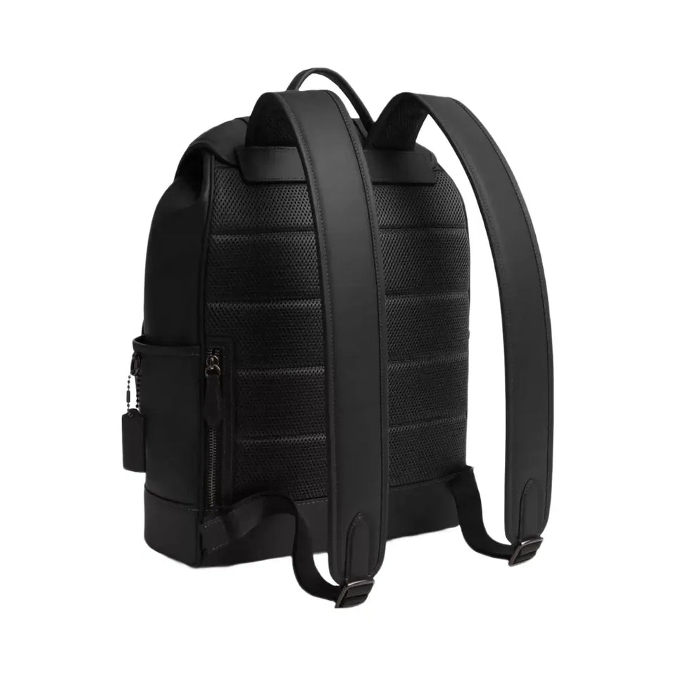 Coach League Flap Backpack in Black