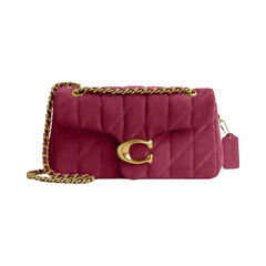 Coach Tabby Shoulder Bag 26 With Quilting Brass Dark Fuchsia