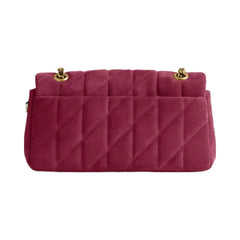 Coach Tabby Shoulder Bag 26 With Quilting Brass Dark Fuchsia