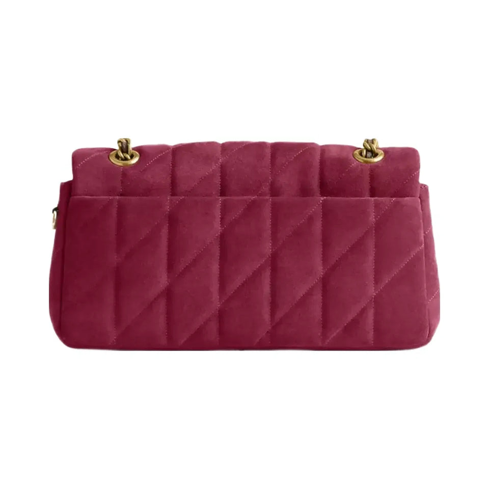 Coach Tabby Shoulder Bag 26 With Quilting Brass Dark Fuchsia