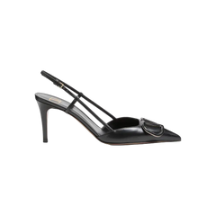 Valentino VLogo Signature Calfskin Slingback Pump 80mm Black