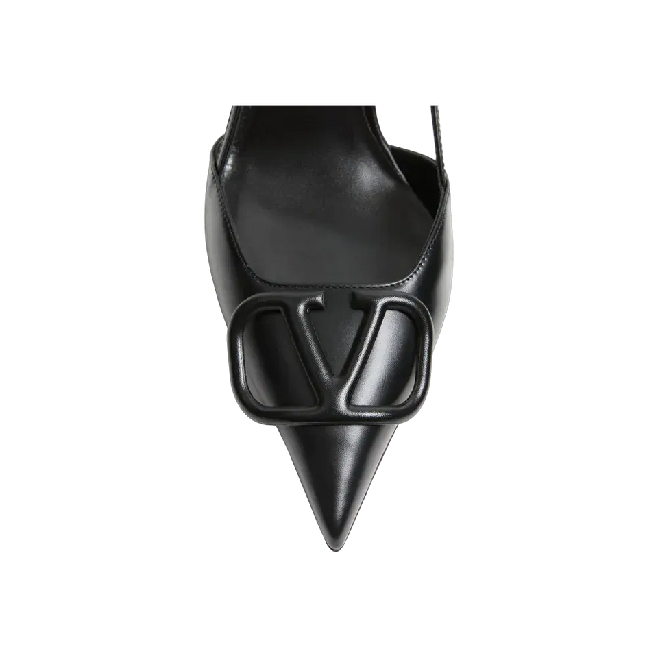 Valentino VLogo Signature Calfskin Slingback Pump 80mm Black