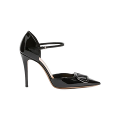 Valentino VLogo Signature D'Orsay Patent Leather Pumps 100mm Black