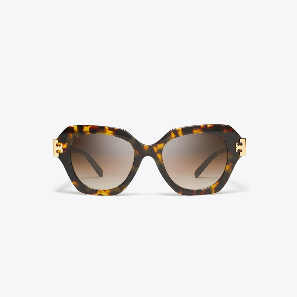 Tory Burch Eleanor Cat - Eye Sunglasses DARK TORTOISE/BROWN GRADIENT