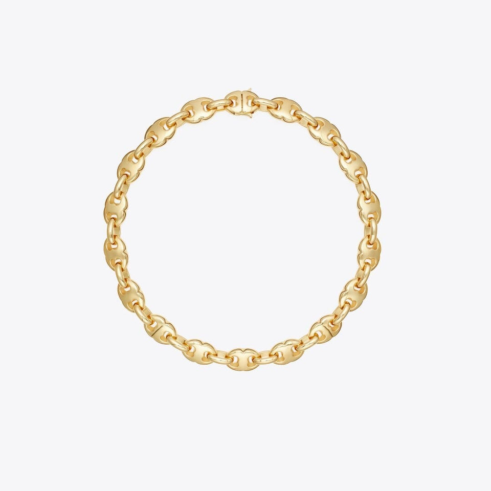 Tory Burch Gemini Link Necklace Light Brass