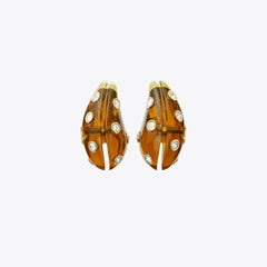 Tory Burch Pierced Earrings Brown / Crystal