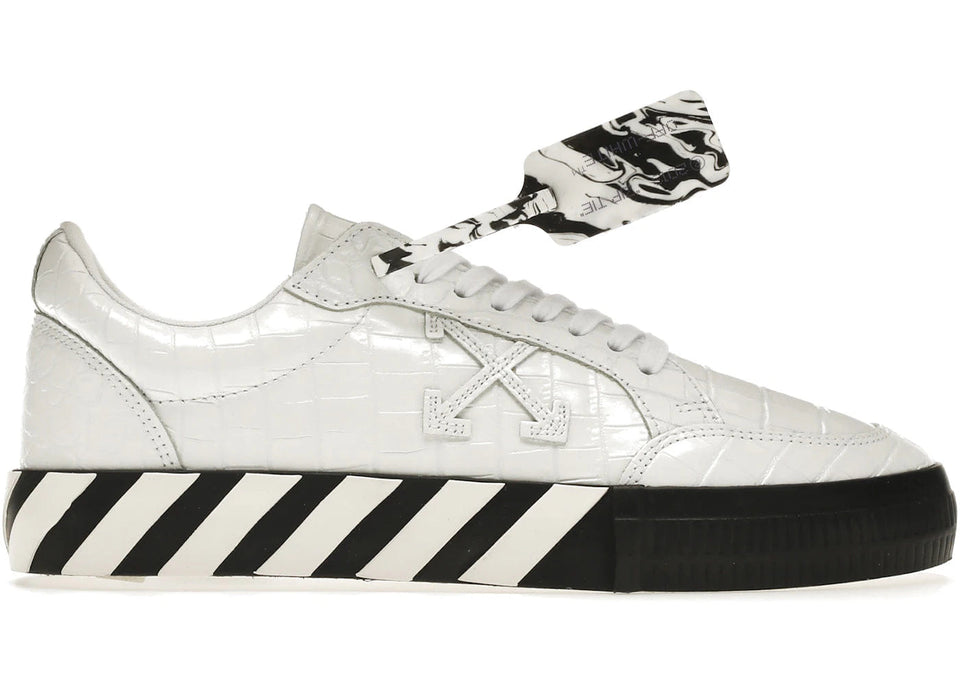 Off-White Vulc Low Croco Leather White Black