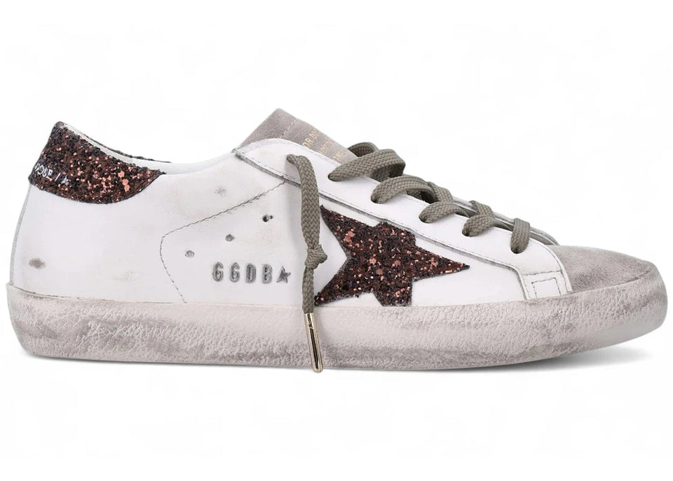 Golden Goose Super-Star Milk Brown Glitter Womens