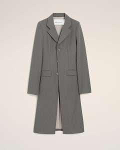 AmiParis Grey New Wool Simple Breasted Fitted Coat Women's