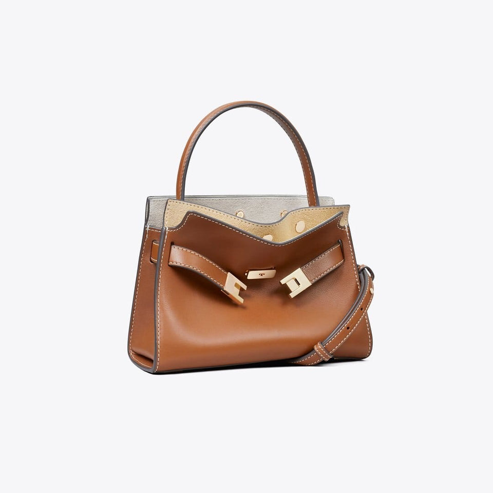 Tory Burch Petite Lee Radziwill Double Bag Aged Tan