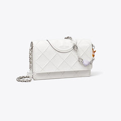 Tory Burch Fleming Charm Chain Crossbody Cirrus Cloud