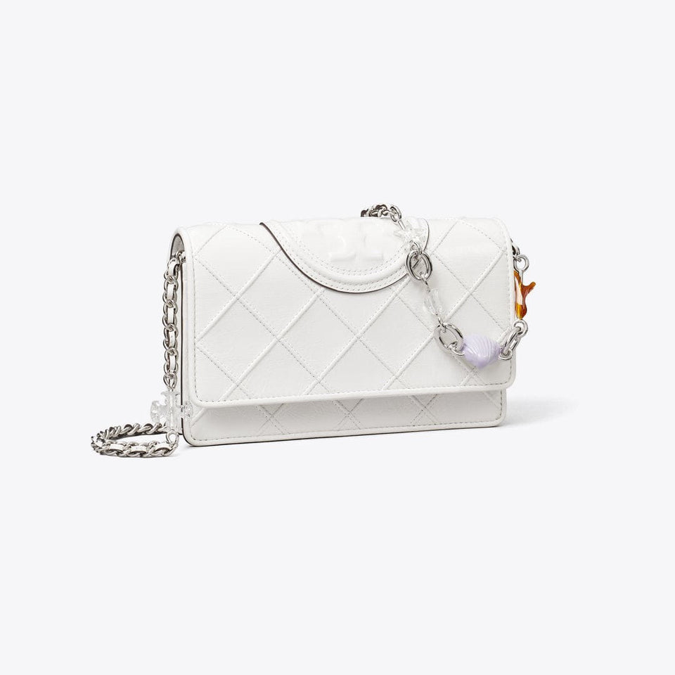 Tory Burch Fleming Charm Chain Crossbody Cirrus Cloud