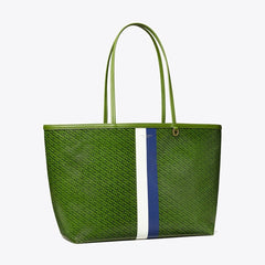 Tory Burch Racer Tote Green Printed