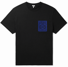Loewe Blue Anagram on Black T-Shirt Relaxed Fit