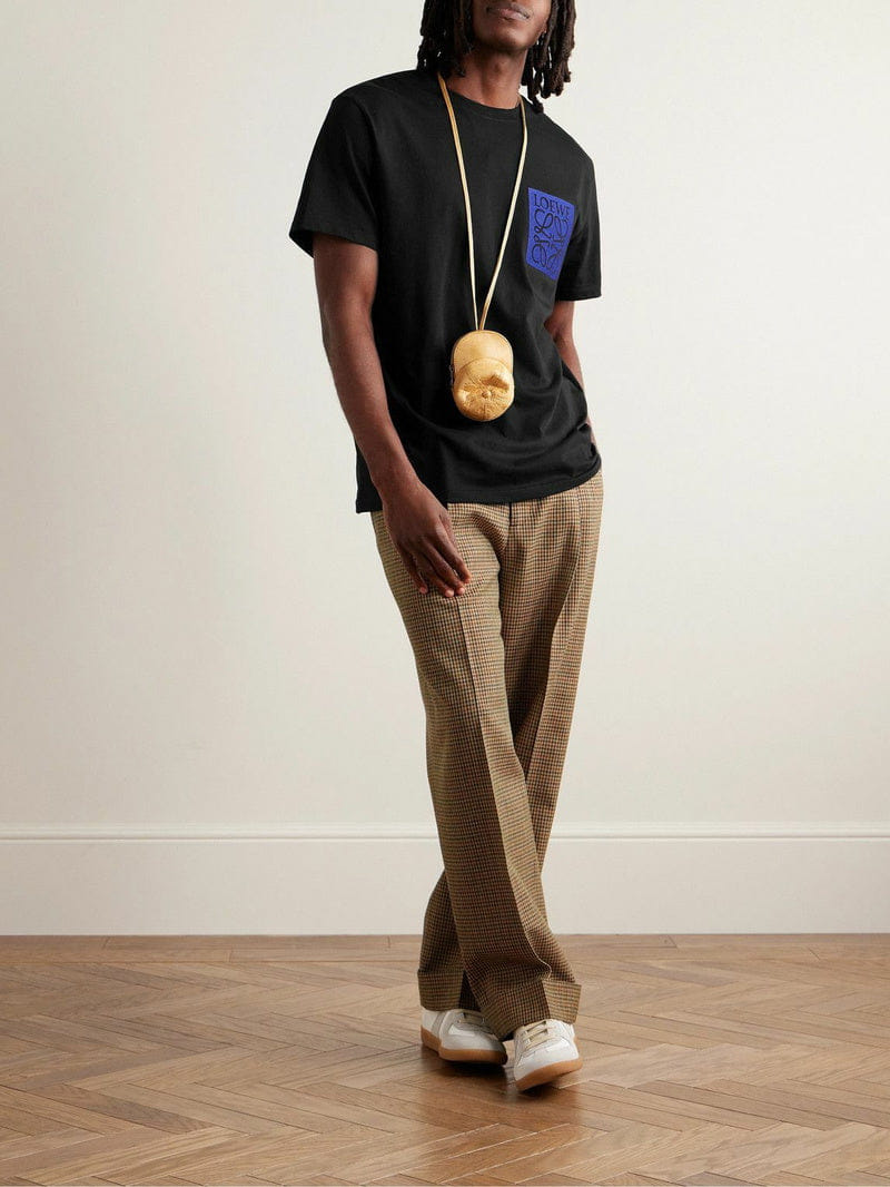 Loewe Blue Anagram on Black T-Shirt Relaxed Fit