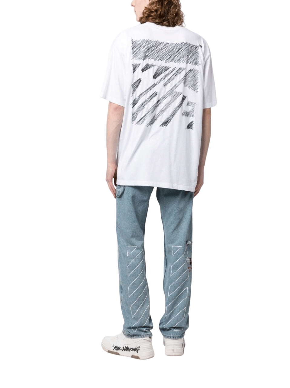 Off-White Scribble Diag Oversized S/S White T-Shirt