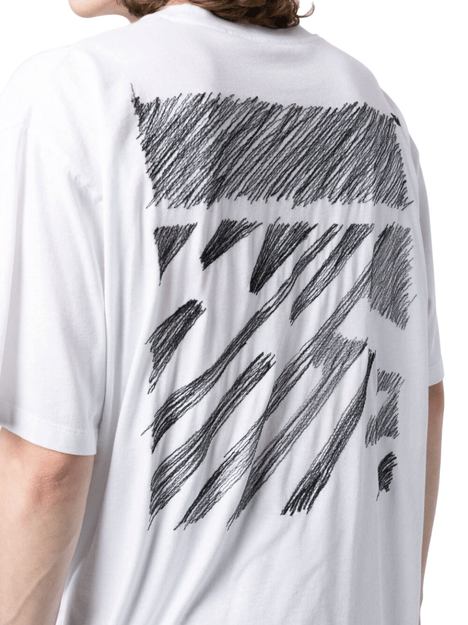 Off-White Scribble Diag Oversized S/S White T-Shirt