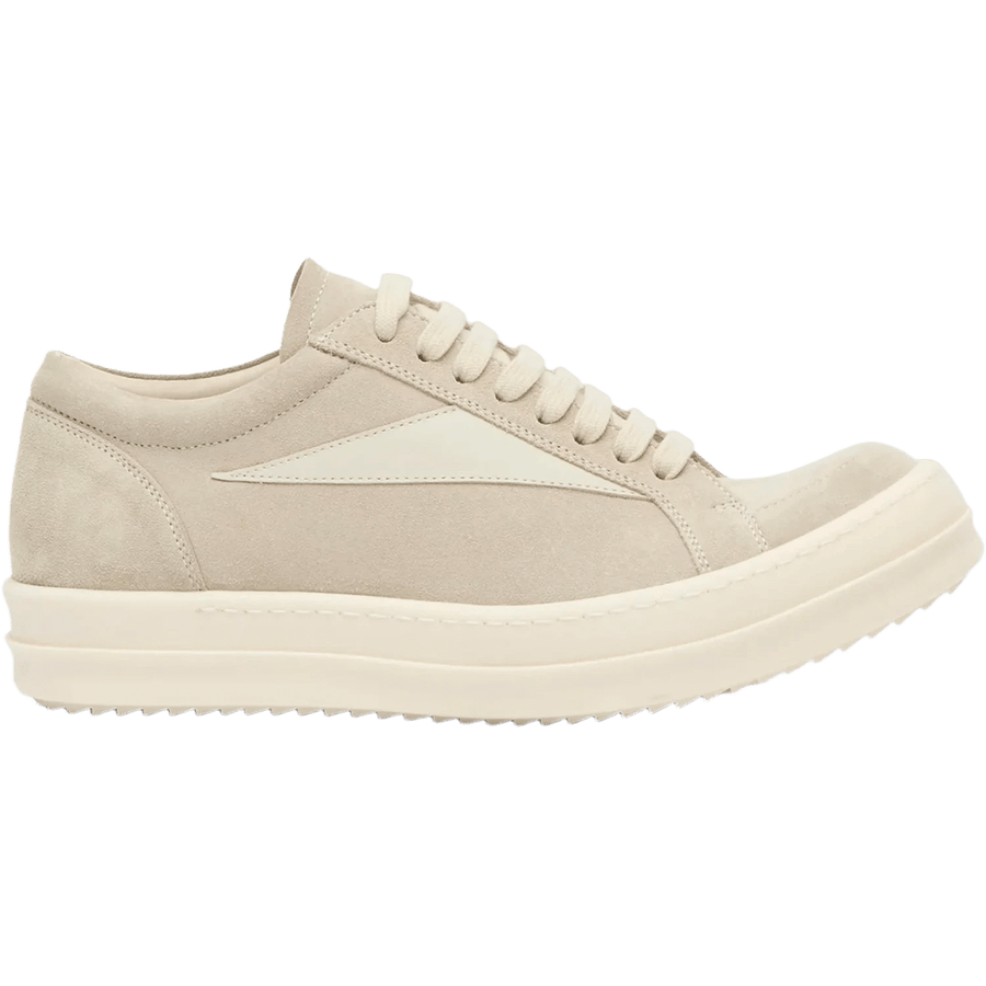 Rick Owens Scarpe Pelle Vintage Low Sneaker Pearl Dirty Milk