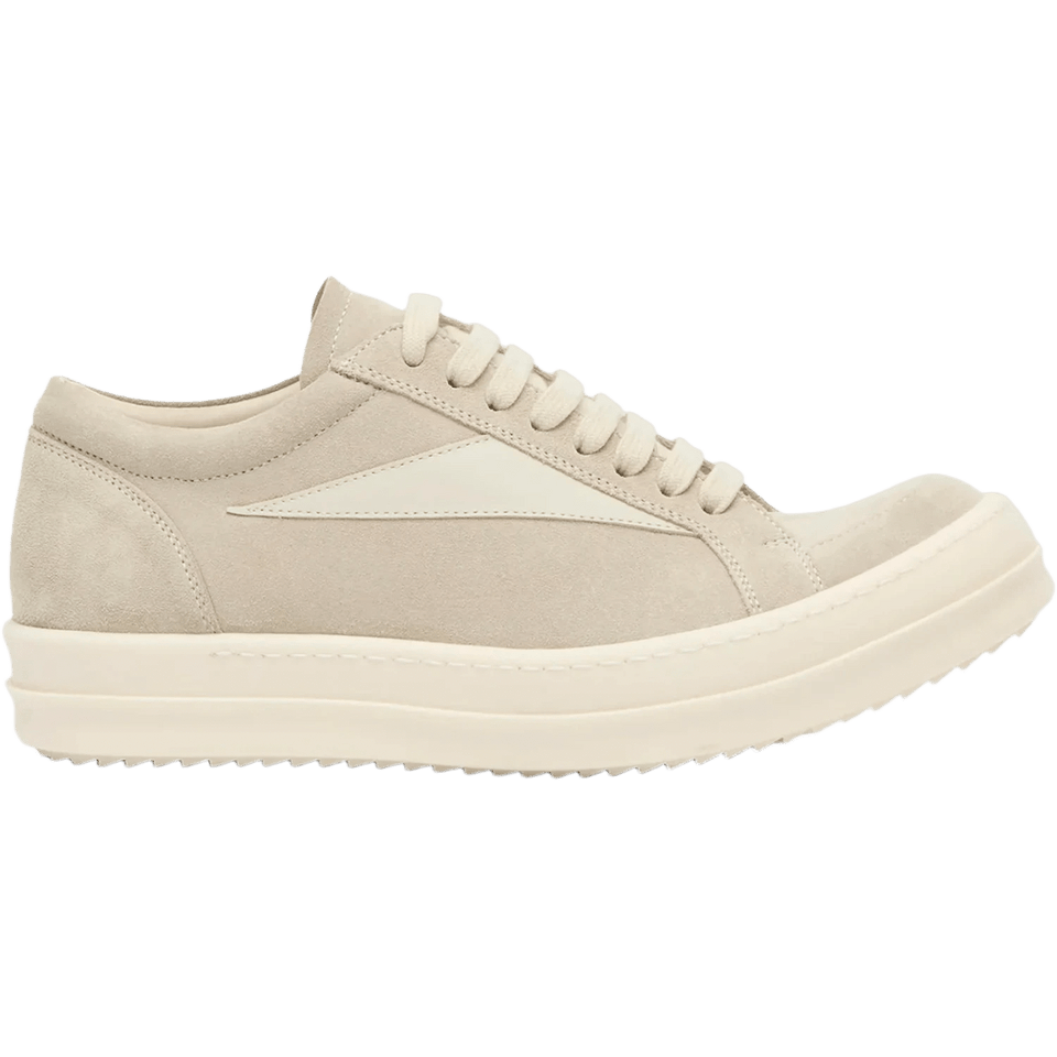 Rick Owens Scarpe Pelle Vintage Low Sneaker Pearl Dirty Milk
