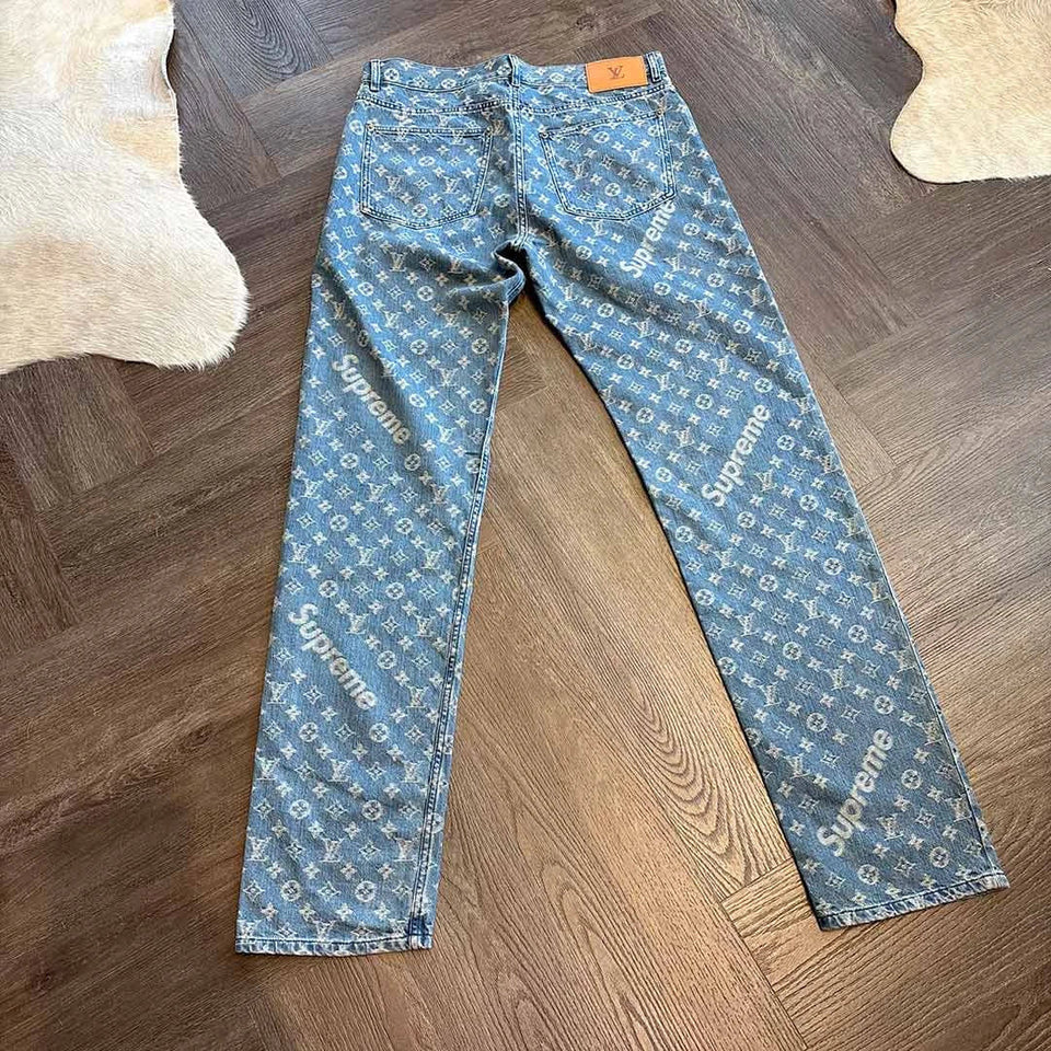 Louis Vuitton Supreme Louis Vuitton Monogram Blue Jeans