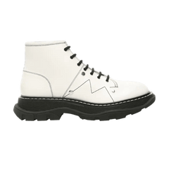 Alexander McQueen Wmns Tread Slick Lace Up Boot 'Ivory Black'