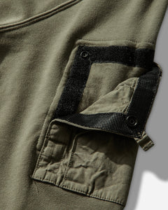 Stone Island Men's Cotton Fleece Pocket Crewneck Sweatshirt Military Green