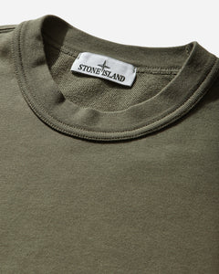 Stone Island Men's Cotton Fleece Pocket Crewneck Sweatshirt Military Green