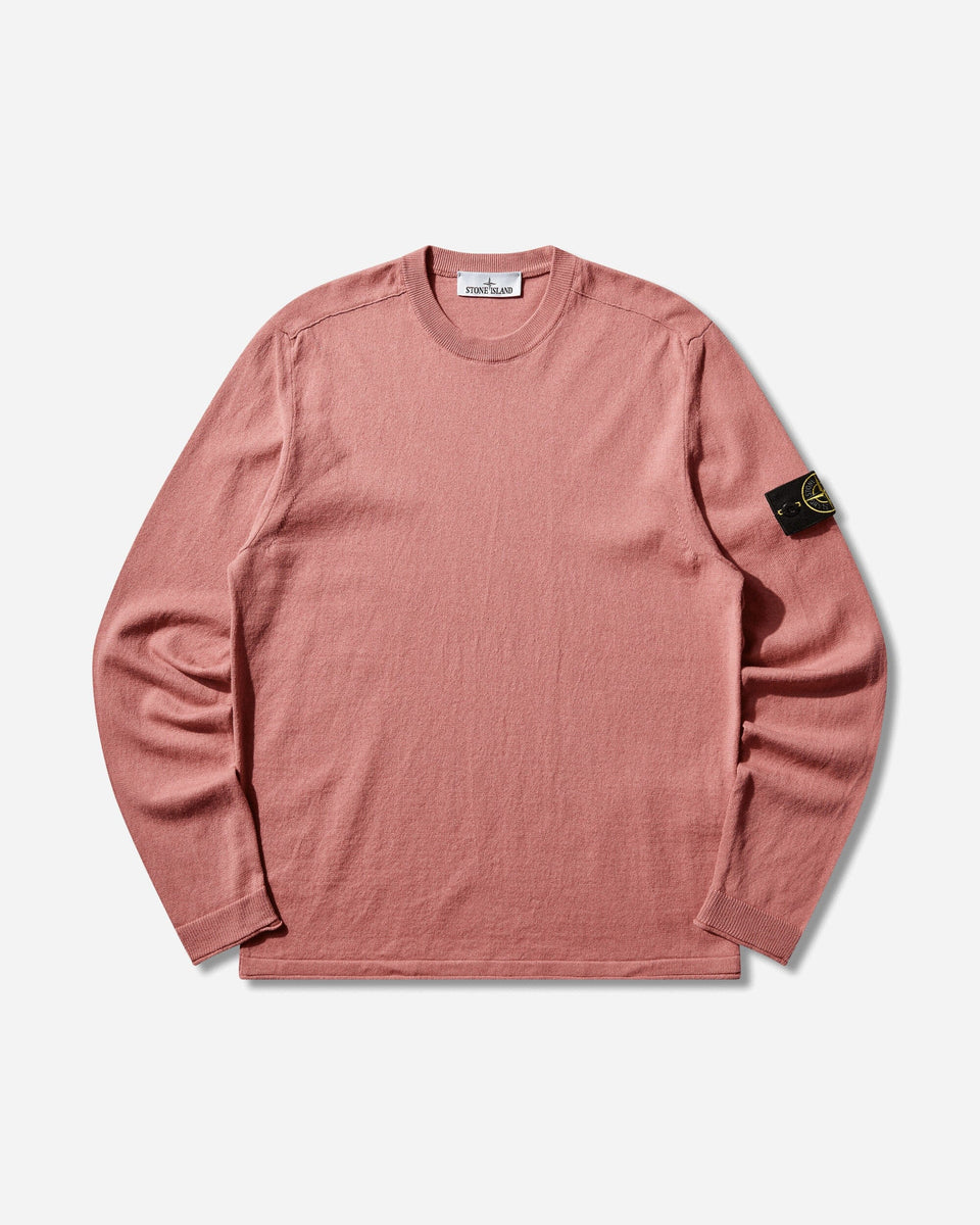 Stone Island Men's Light Raw Hand Organic Cotton Sweater Oleander