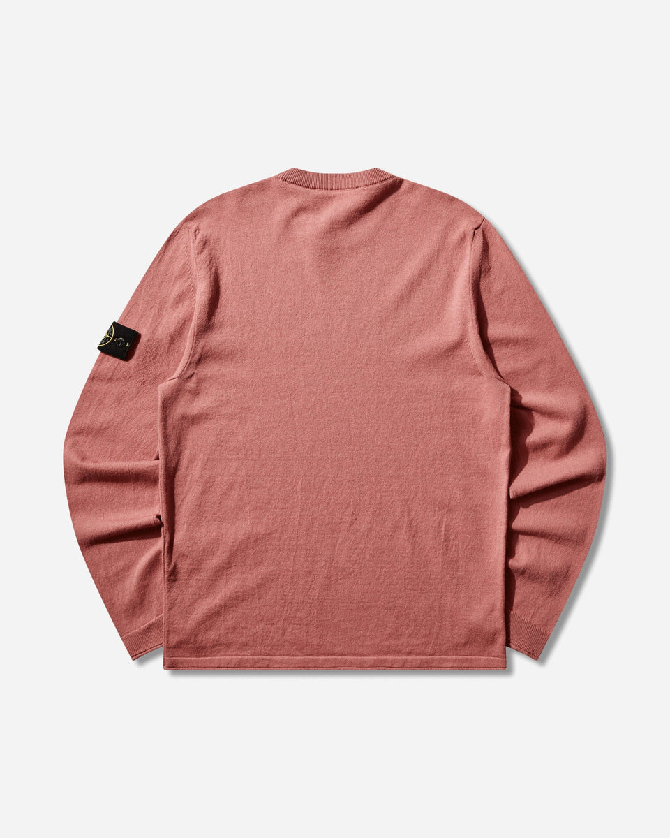 Stone Island Men's Light Raw Hand Organic Cotton Sweater Oleander