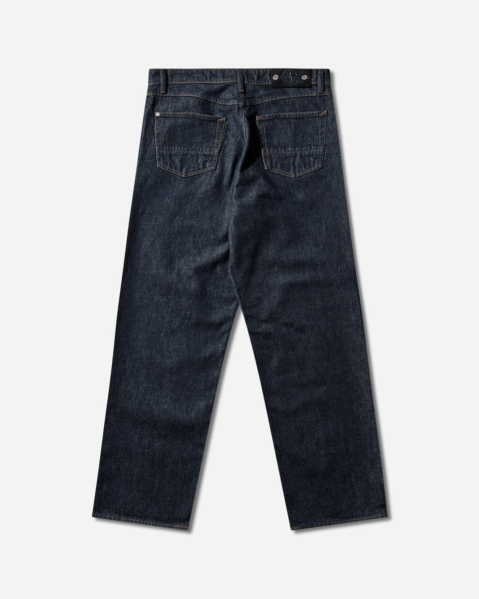 Stone Island Men's Indigo Denim-Rinsed Loose Fit Jeans Blue Rinse