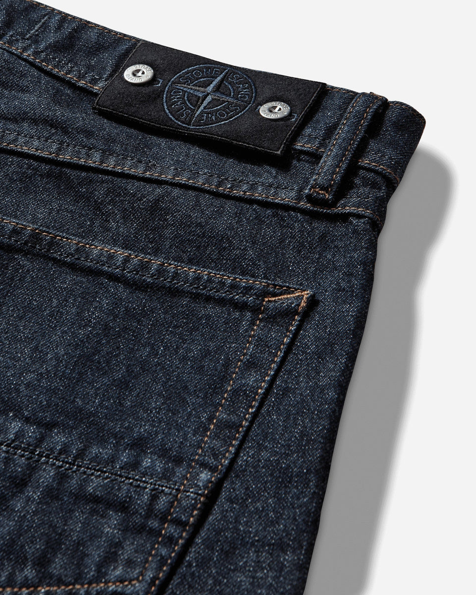 Stone Island Men's Indigo Denim-Rinsed Loose Fit Jeans Blue Rinse