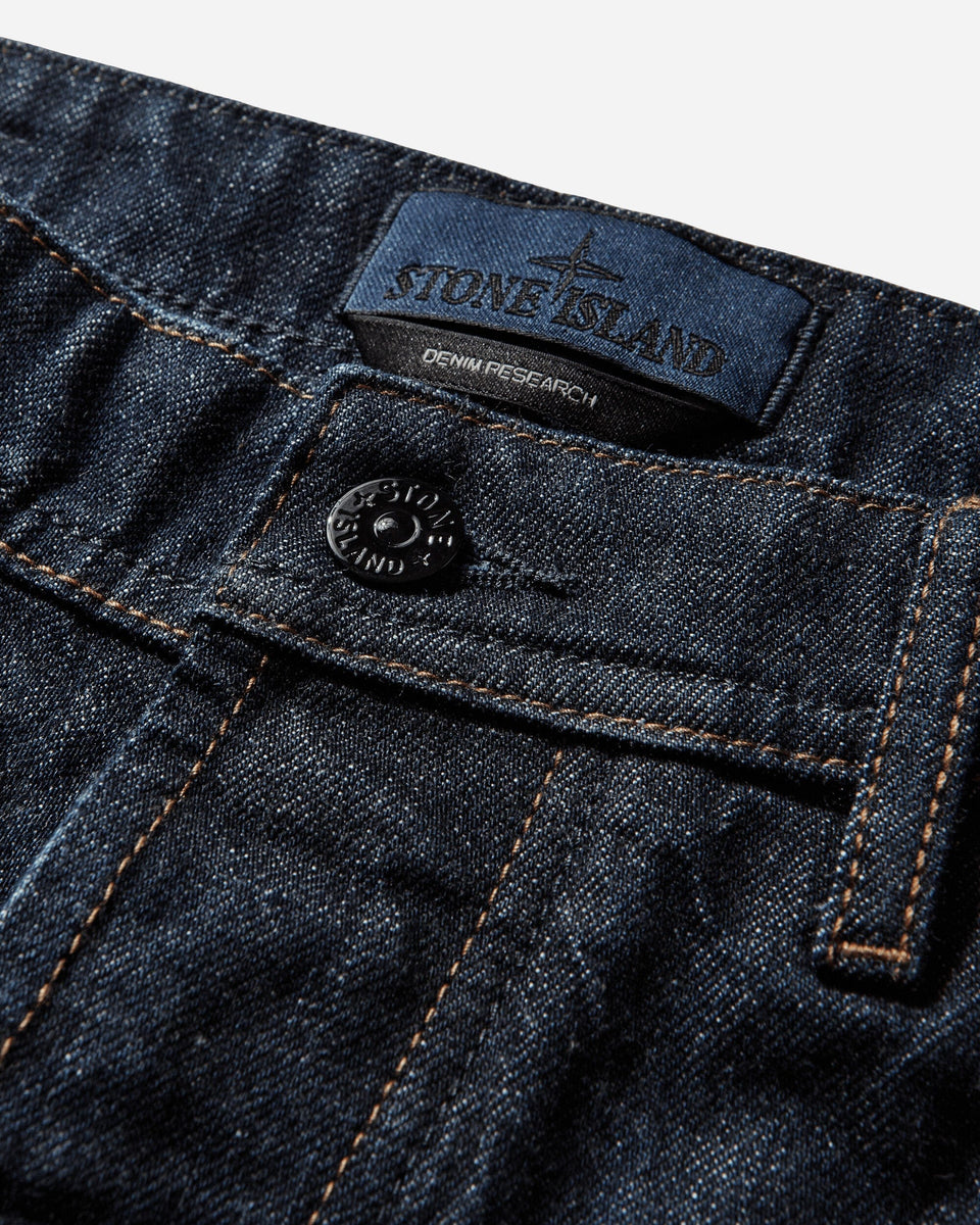 Stone Island Men's Indigo Denim-Rinsed Loose Fit Jeans Blue Rinse