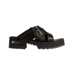 Balenciaga Venom Open Mule In Brown