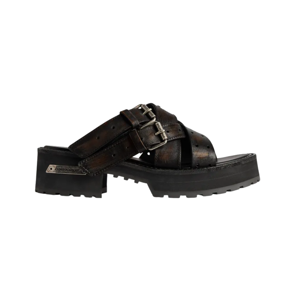 Balenciaga Venom Open Mule In Brown