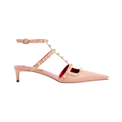 Valentino Rockstud Court Shoes In Kid Leather 40mm Phard