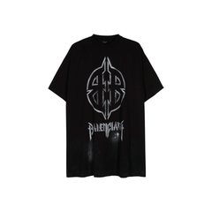 BALENCIAGA Metal BB Stencil Oversized Tee Vintaged Black (SS24)