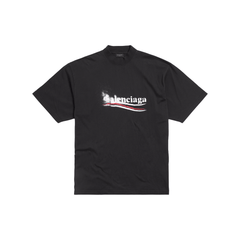 BALENCIAGA Political Stencil Medium Fit Tee Black/White (SS25)