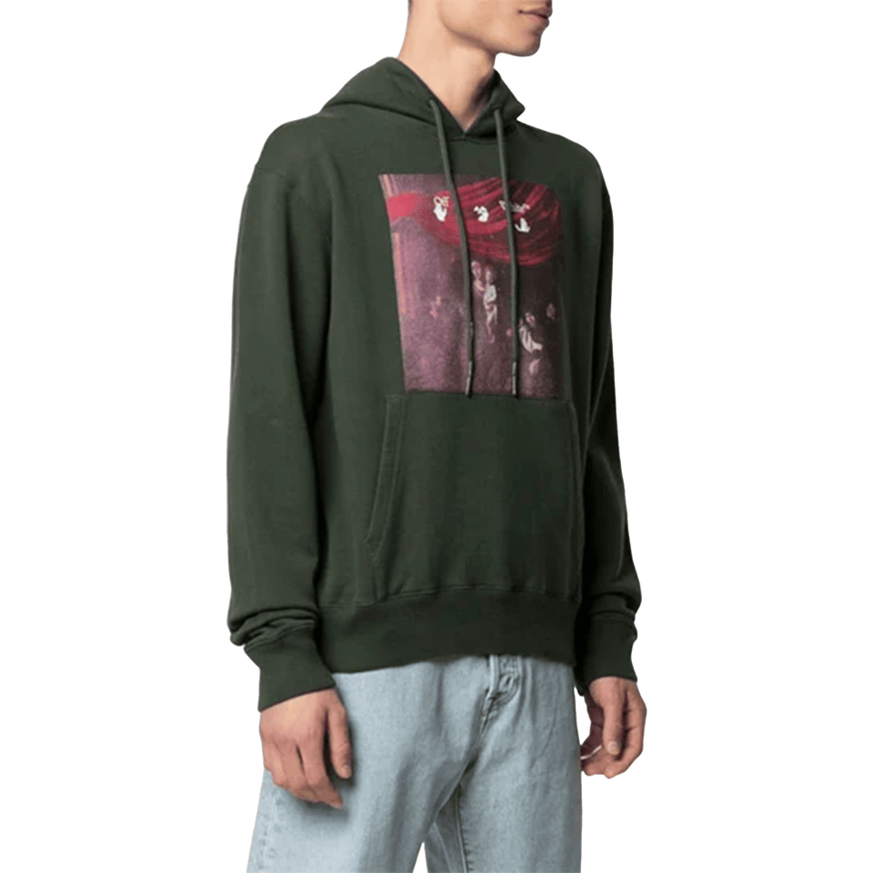 OFF-WHITE Sprayed Caravaggio Slim Hoodie Rosin/White (SS21)