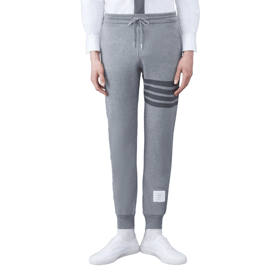 THOM BROWNE Classic Loopback 4-Bar Sweatpants Medium Grey (SS23)