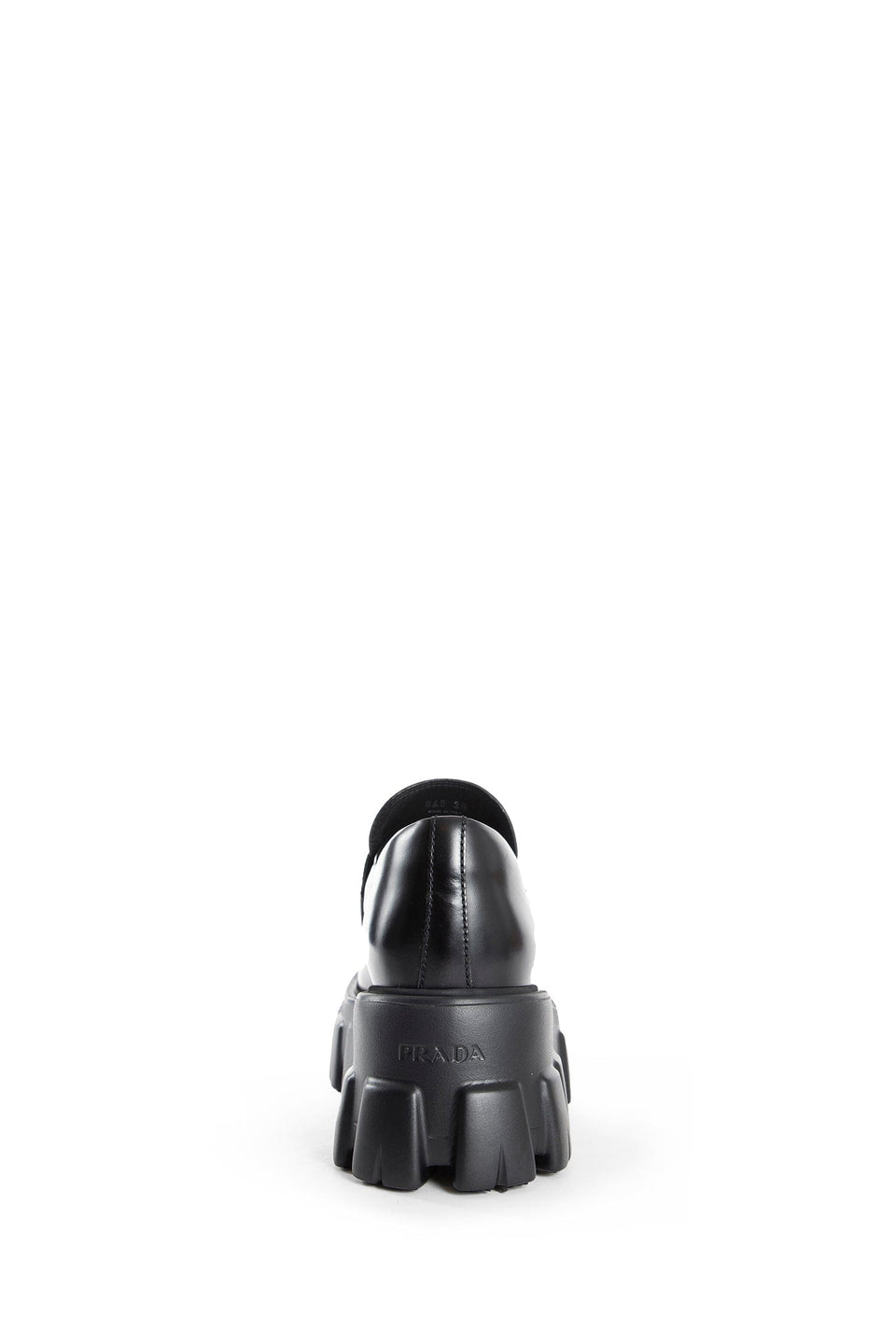 Prada Brushed Leather Monolith Loafers