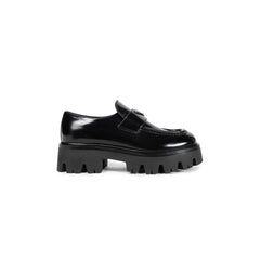 Prada Brushed Leather Platform Loafers