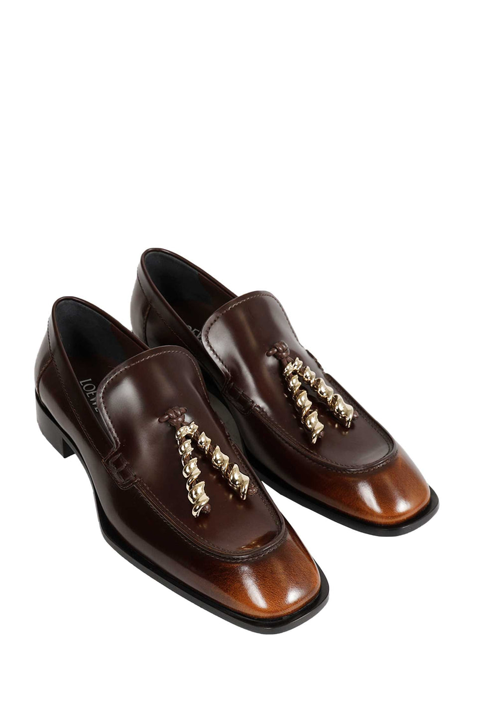 Loewe Edge Hand-brushed Leather Loafers