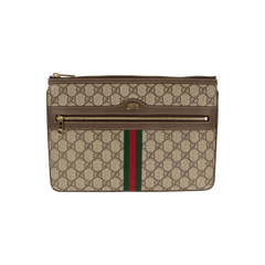 Gucci Ophidia GG Supreme Pouch Bag Beige